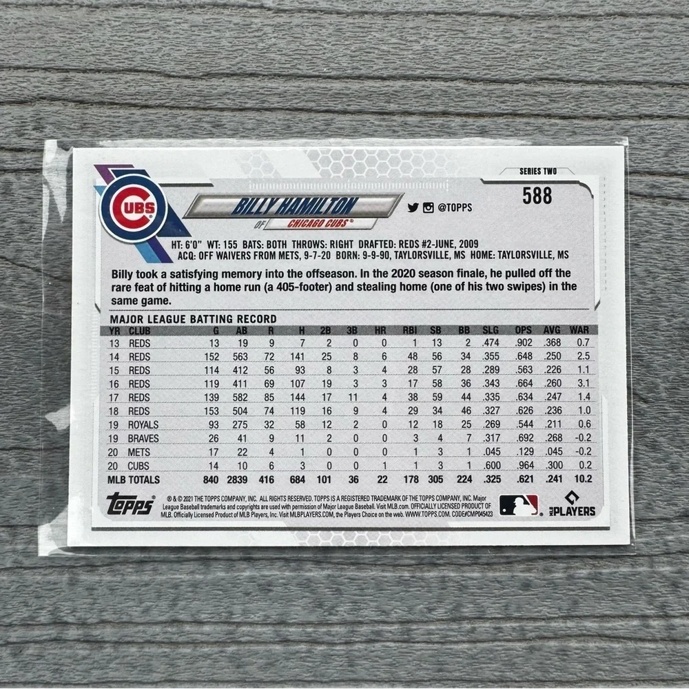 2021 Topps Employee Edition Billy Hamilton Chicago Cubs Rare Parallel #588